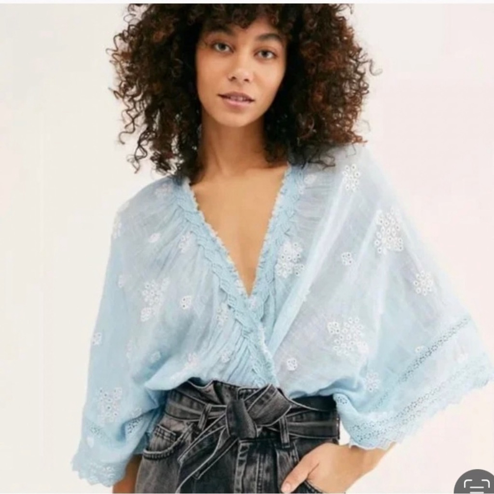 Free People Love Somebody Gauze Boho Top size XS - Picture 2 of 9